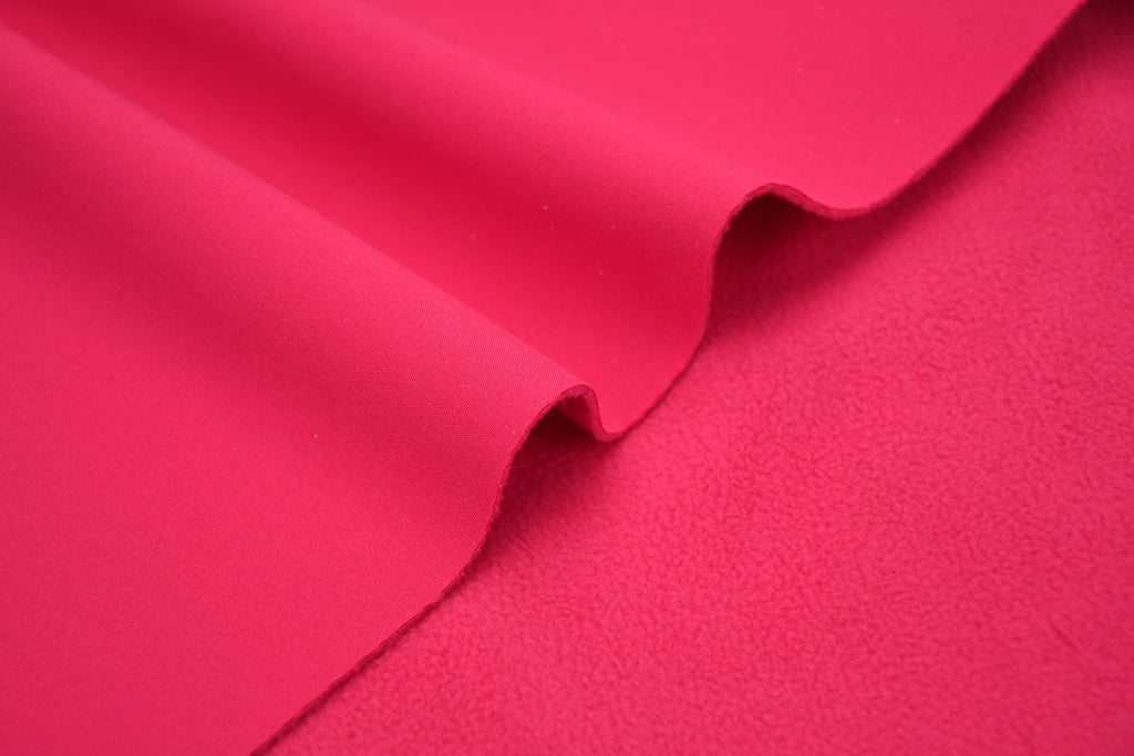 Softshell Fleece Water Repellent Fabric- Electric Pink