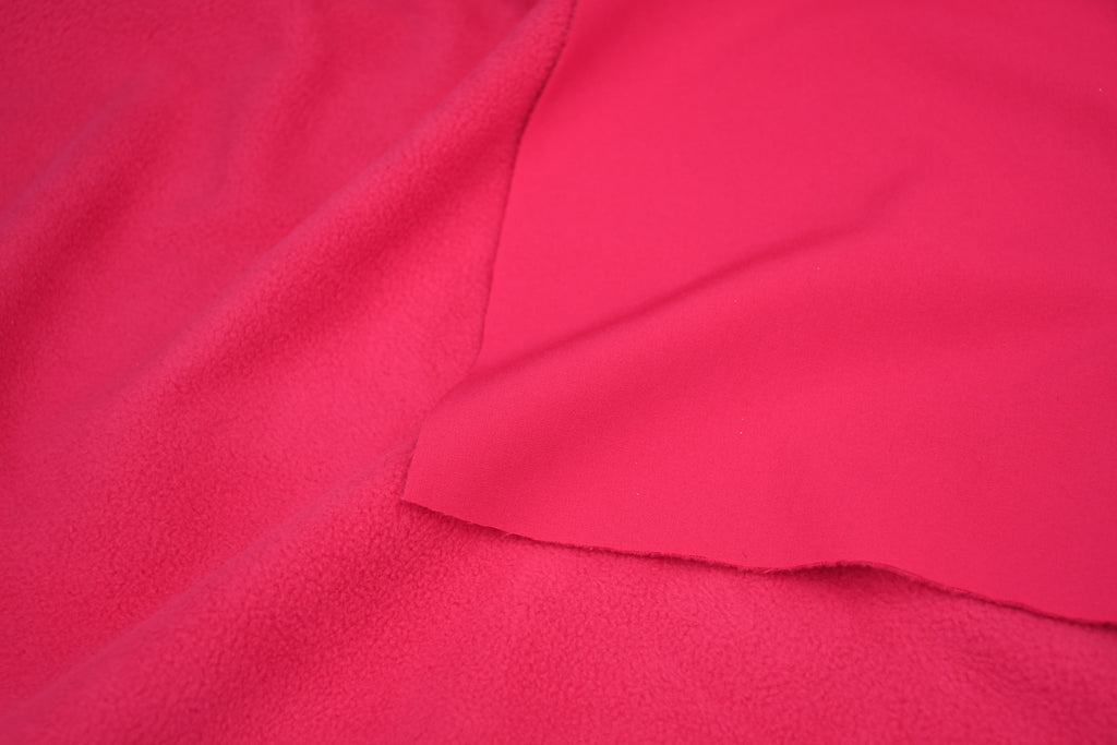 Softshell Fleece Water Repellent Fabric- Electric Pink