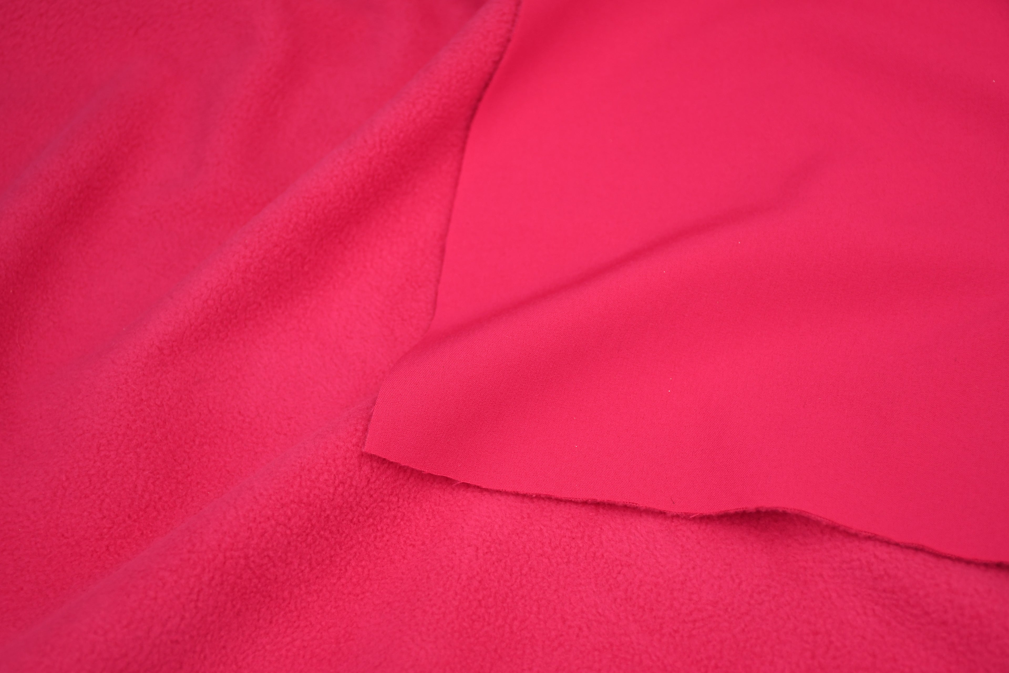 Softshell Fleece Water Repellent Fabric- Electric Pink