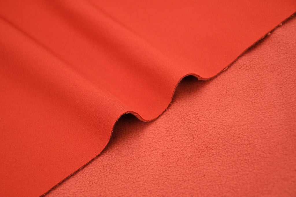 Softshell Fleece Water Repellent Fabric- Rust