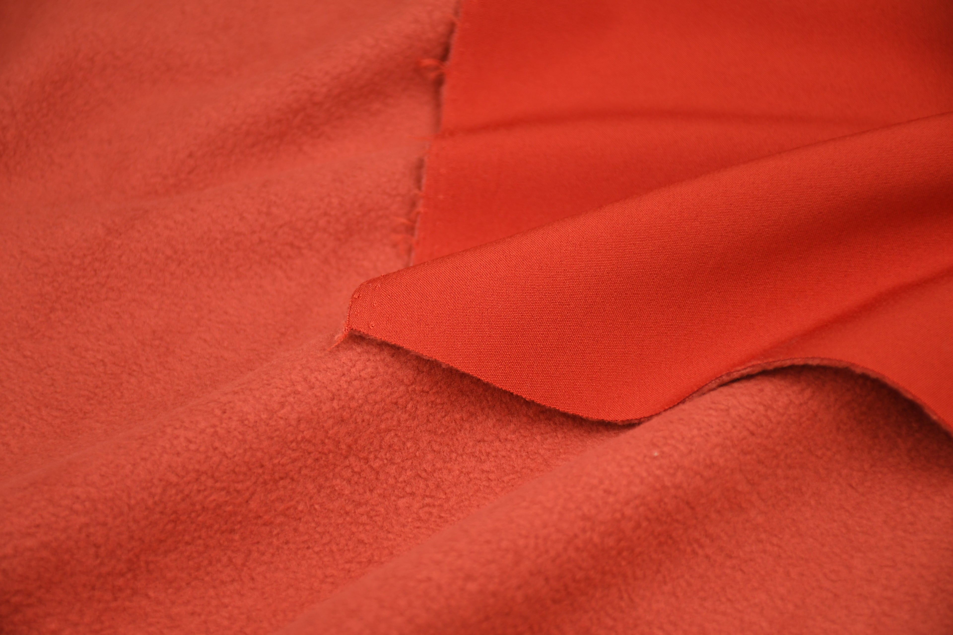 Softshell Fleece Water Repellent Fabric- Rust