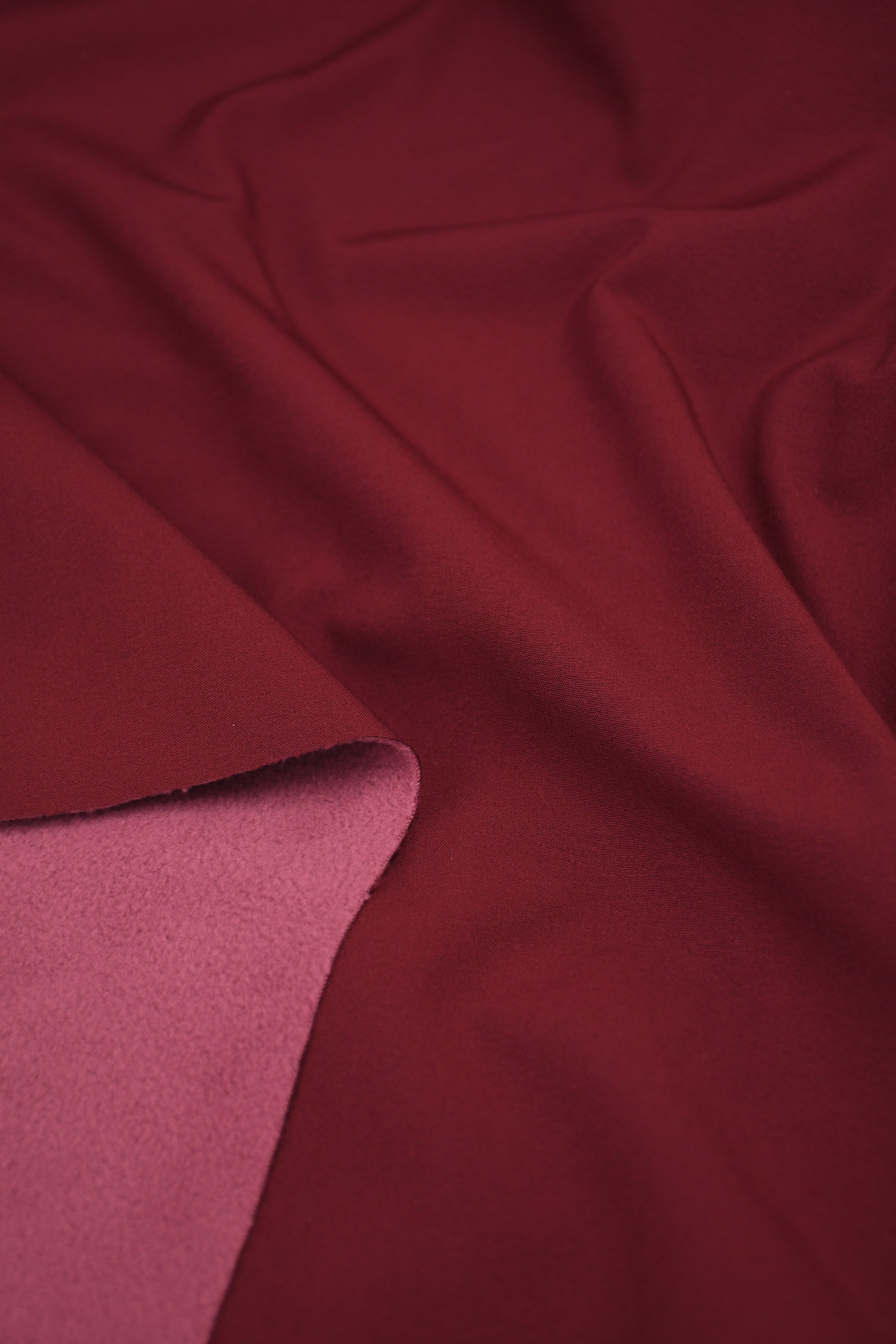 Softshell Fleece Water Repellent Fabric- Sangria