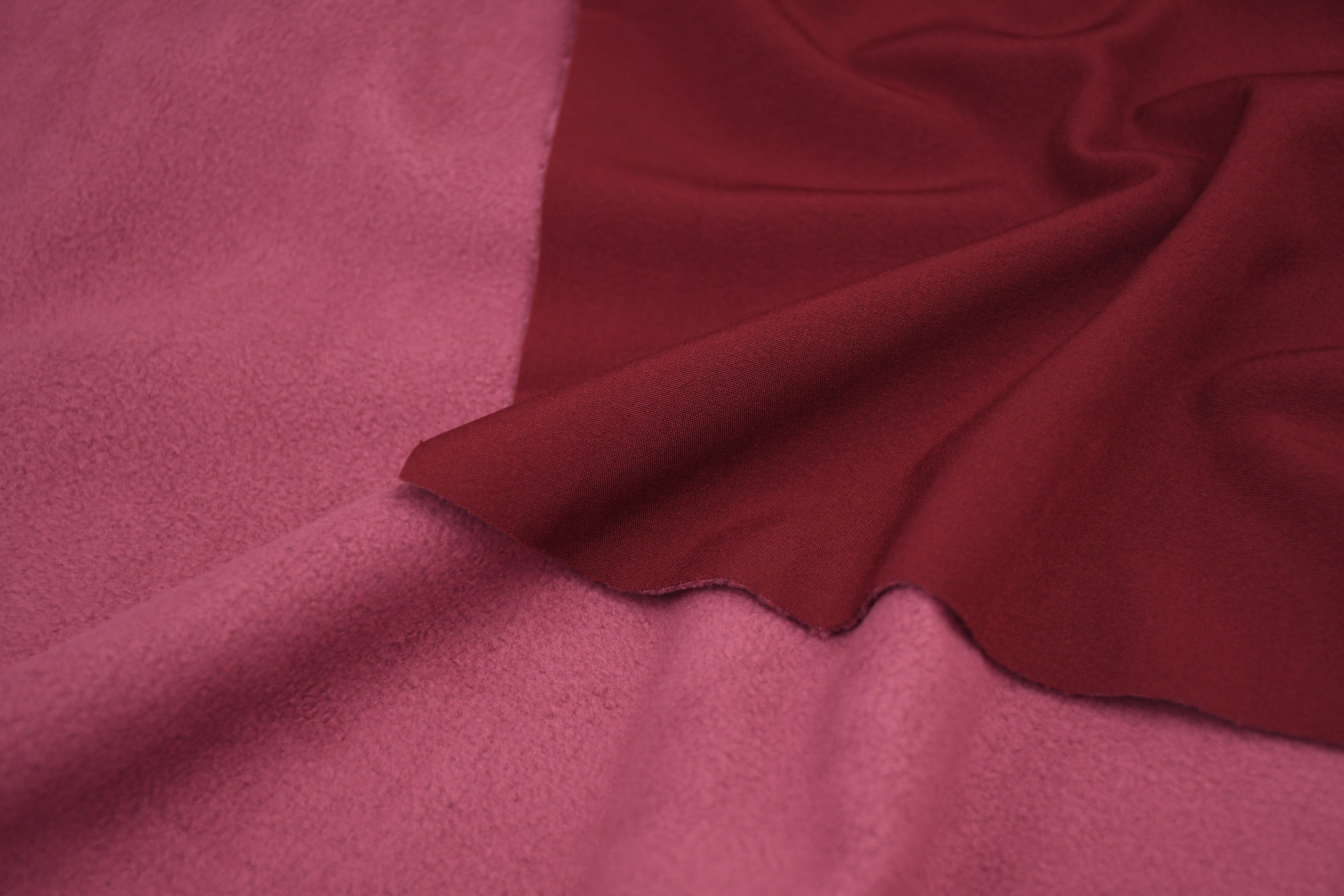 Softshell Fleece Water Repellent Fabric- Sangria