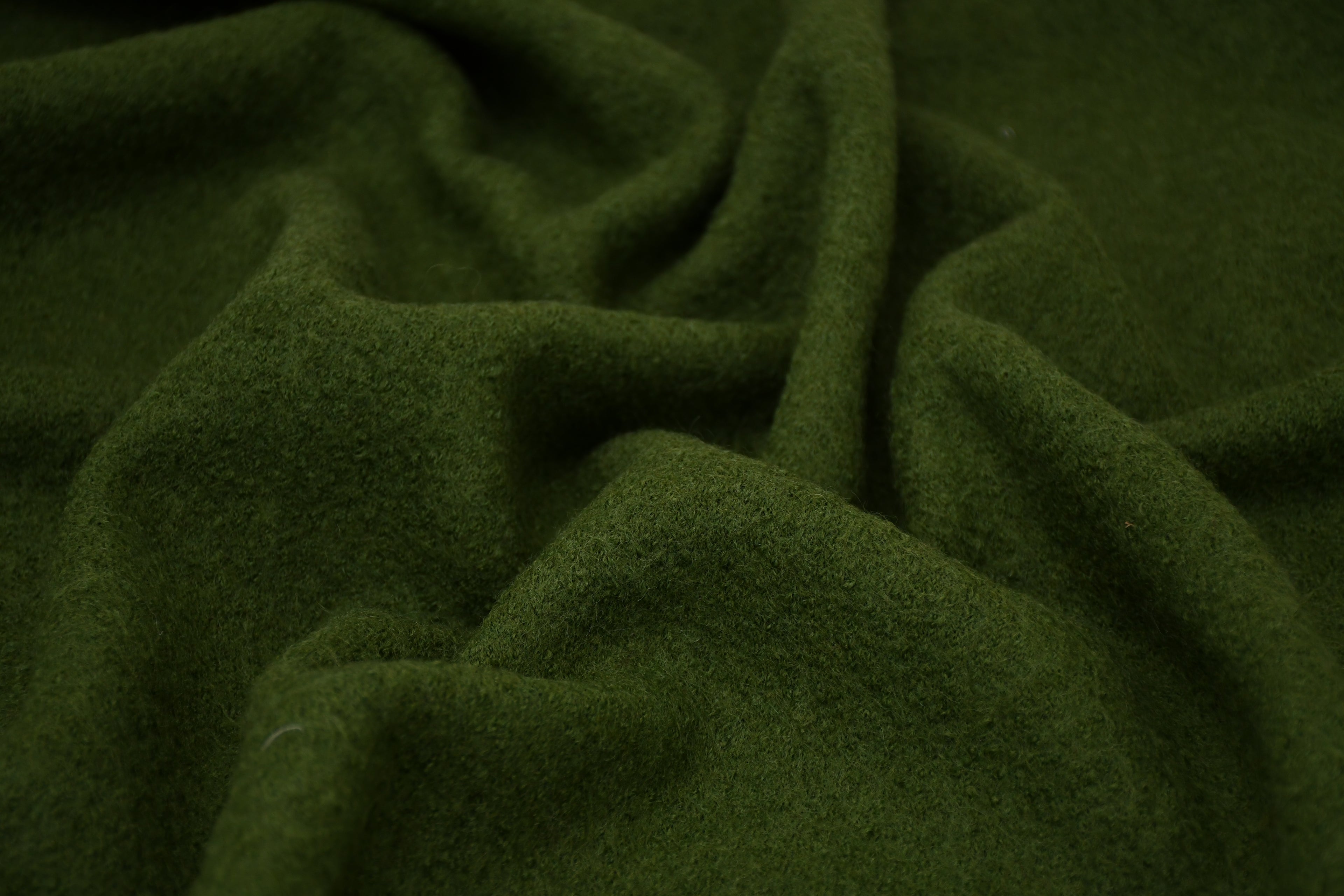 100% Pure Boiled Wool Coating Fabric- Avocado