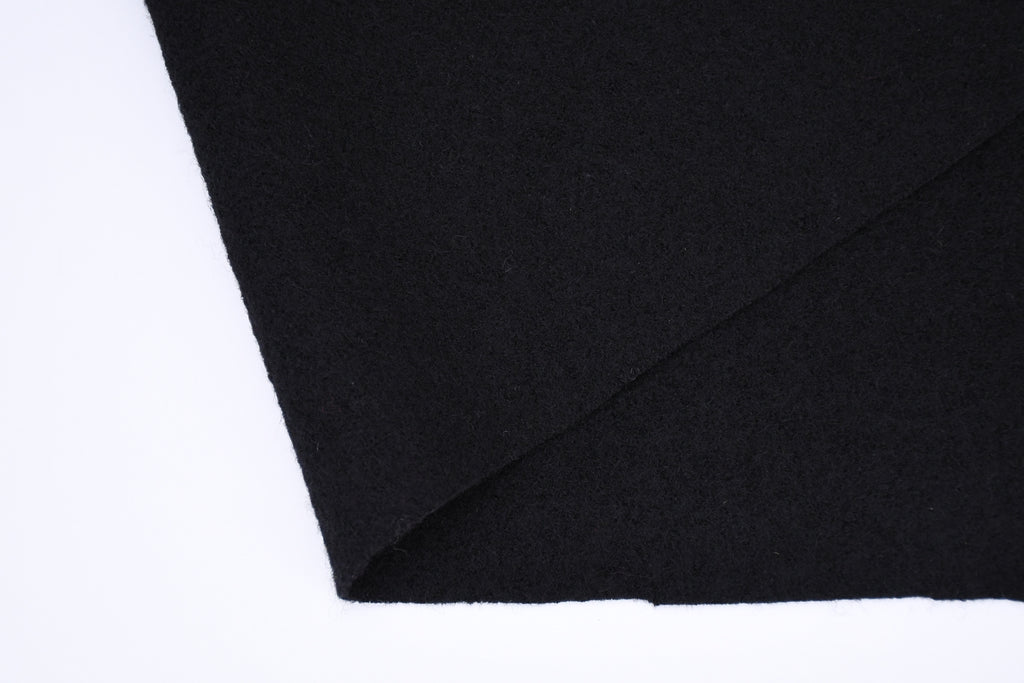 100% Pure Boiled Wool Coating Fabric - Black