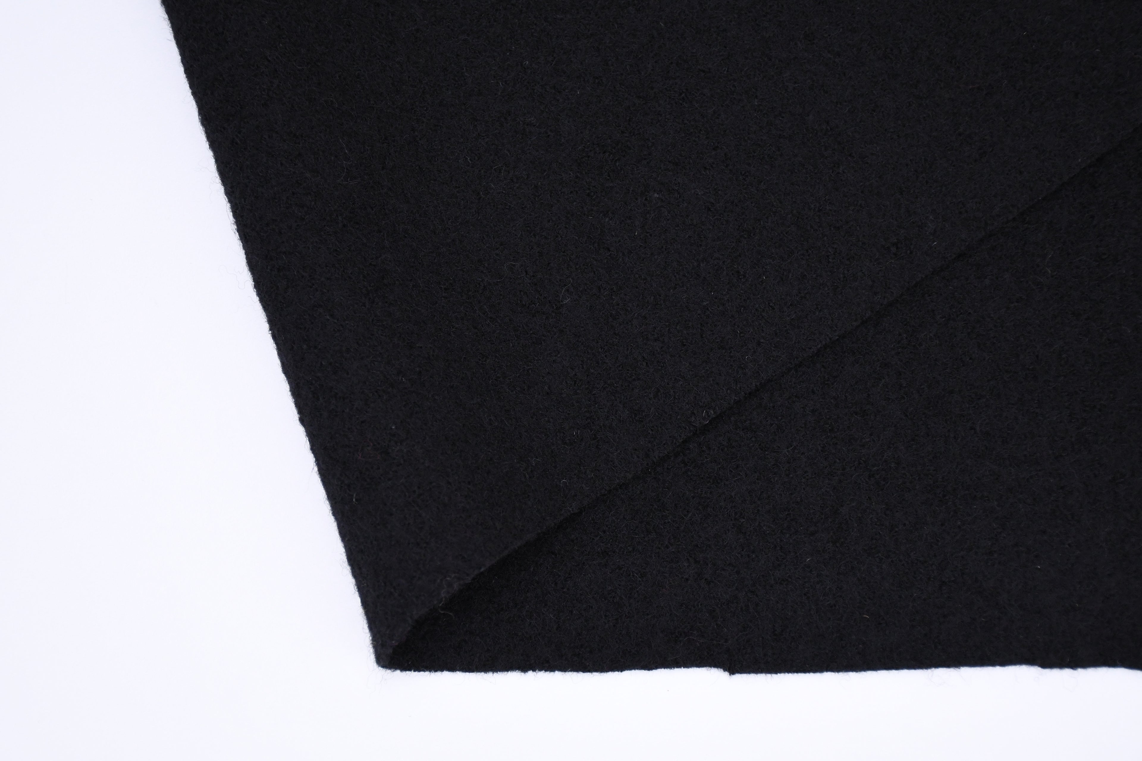 100% Pure Boiled Wool Coating Fabric - Black
