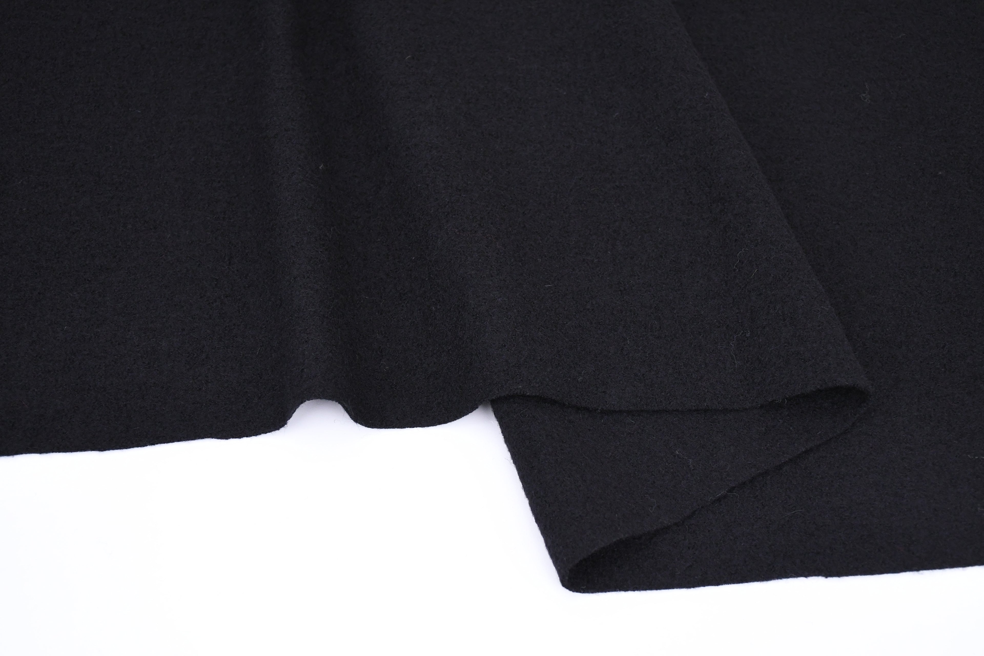 100% Pure Boiled Wool Coating Fabric - Black