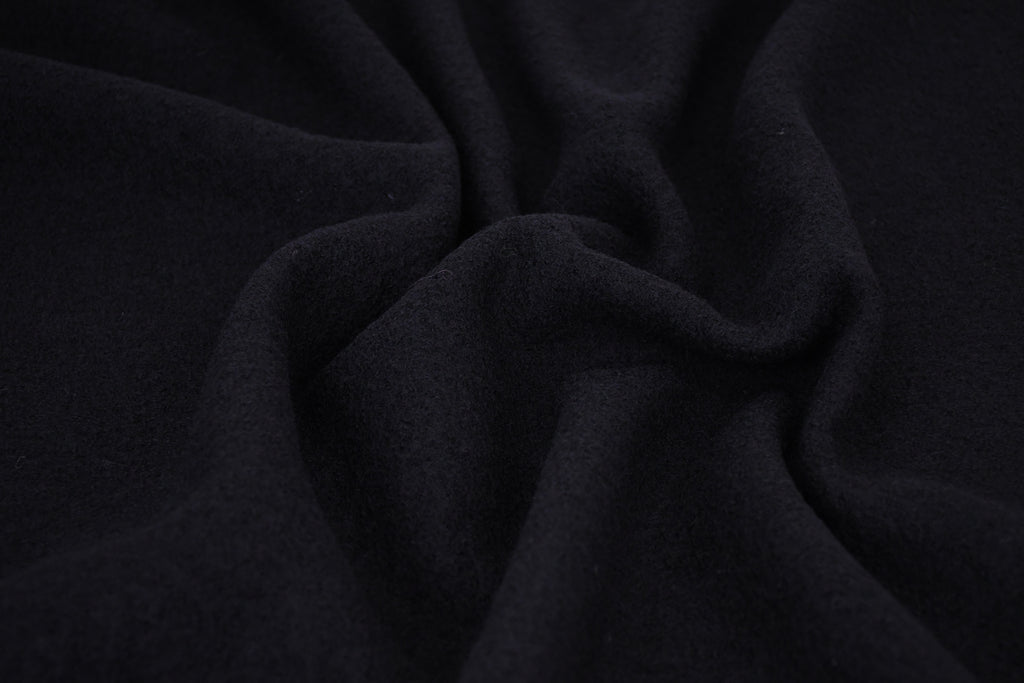 100% Pure Boiled Wool Coating Fabric - Black