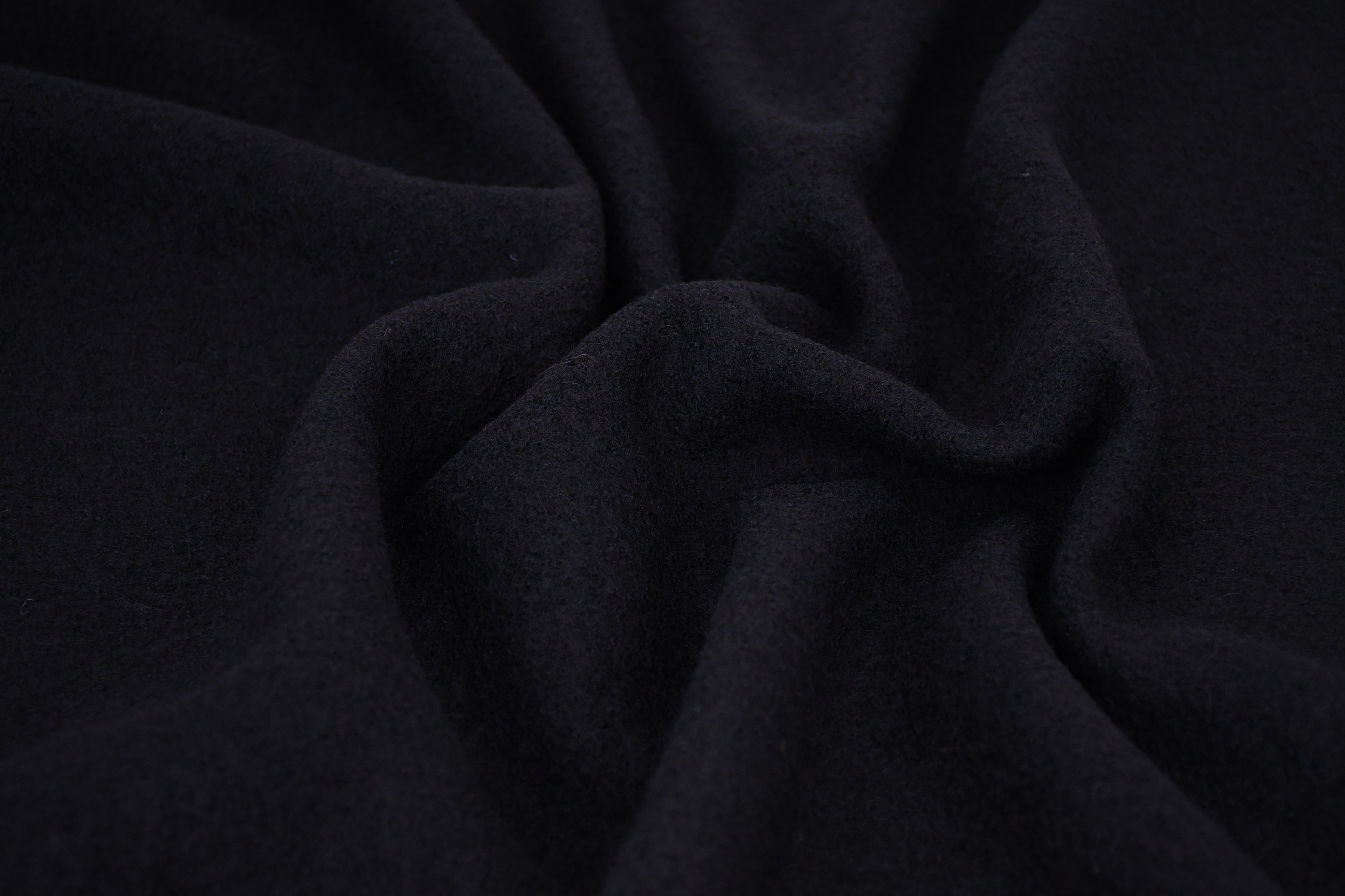 100% Pure Boiled Wool Coating Fabric - Black
