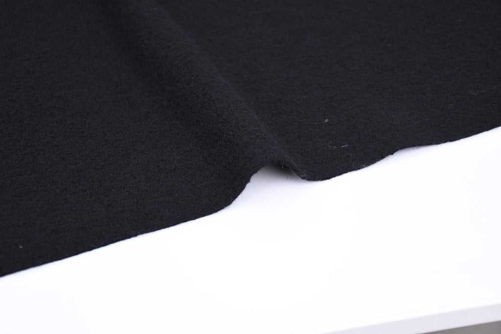 100% Pure Boiled Wool Coating Fabric - Black