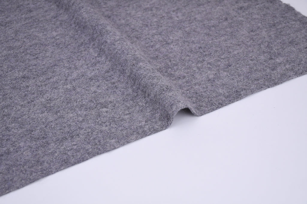 100% Pure Boiled Wool Coating Fabric - Heather Grey