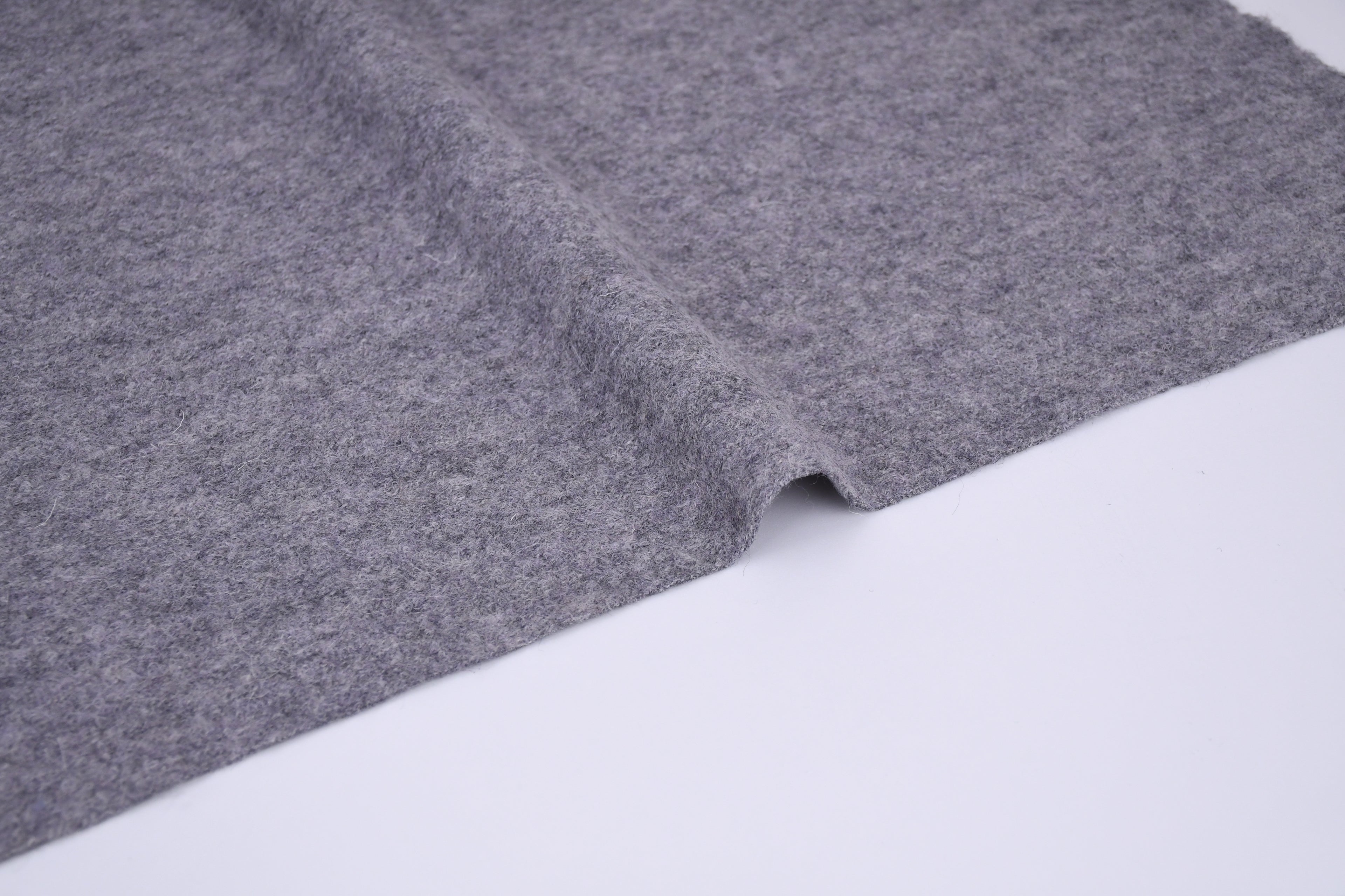 100% Pure Boiled Wool Coating Fabric - Heather Grey