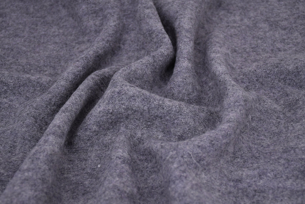 100% Pure Boiled Wool Coating Fabric - Heather Grey