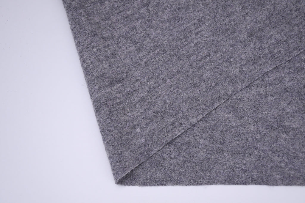 100% Pure Boiled Wool Coating Fabric - Heather Grey
