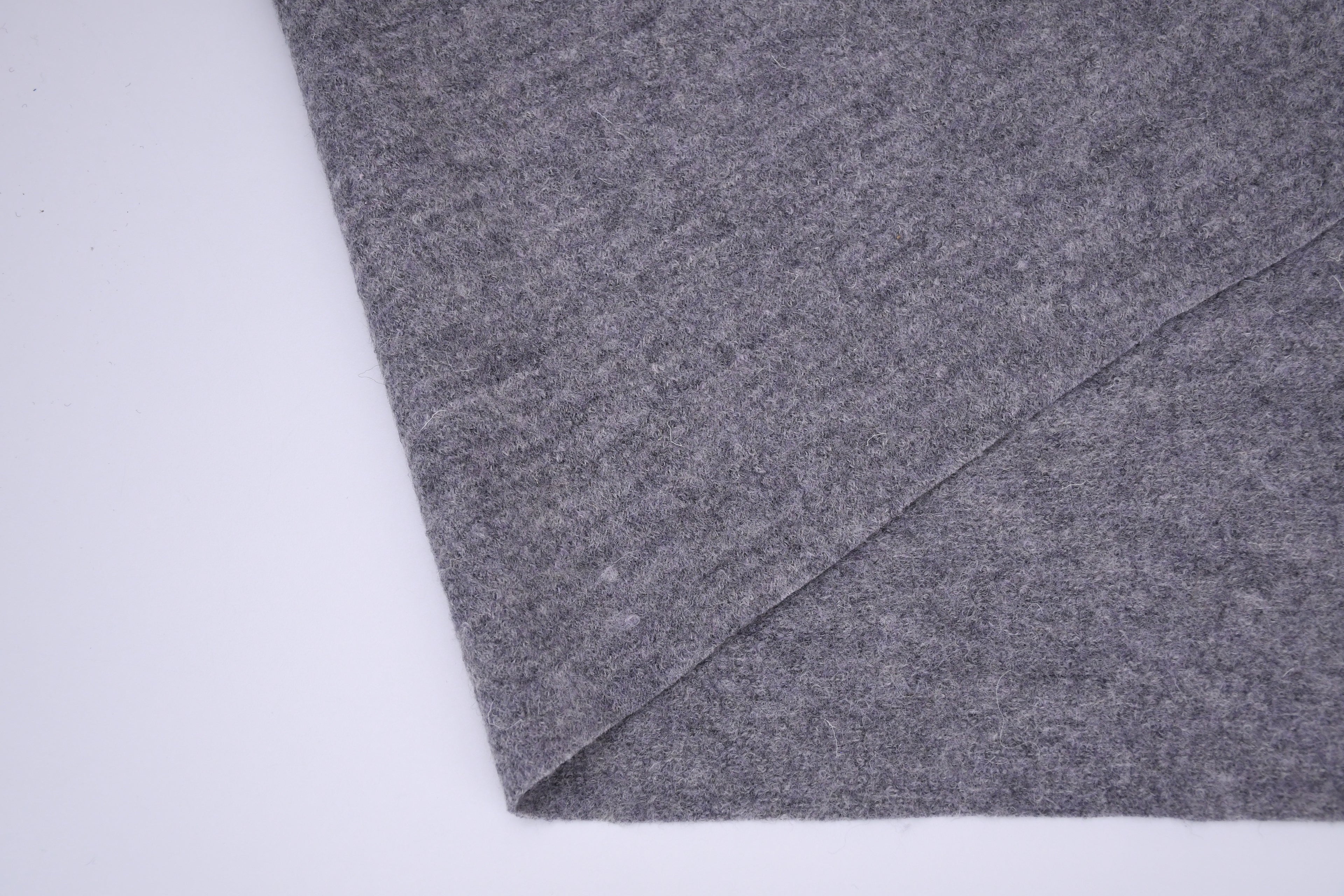 100% Pure Boiled Wool Coating Fabric - Heather Grey