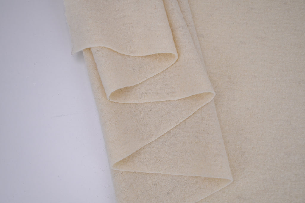 100% Pure Boiled Wool Coating Fabric - Ivory