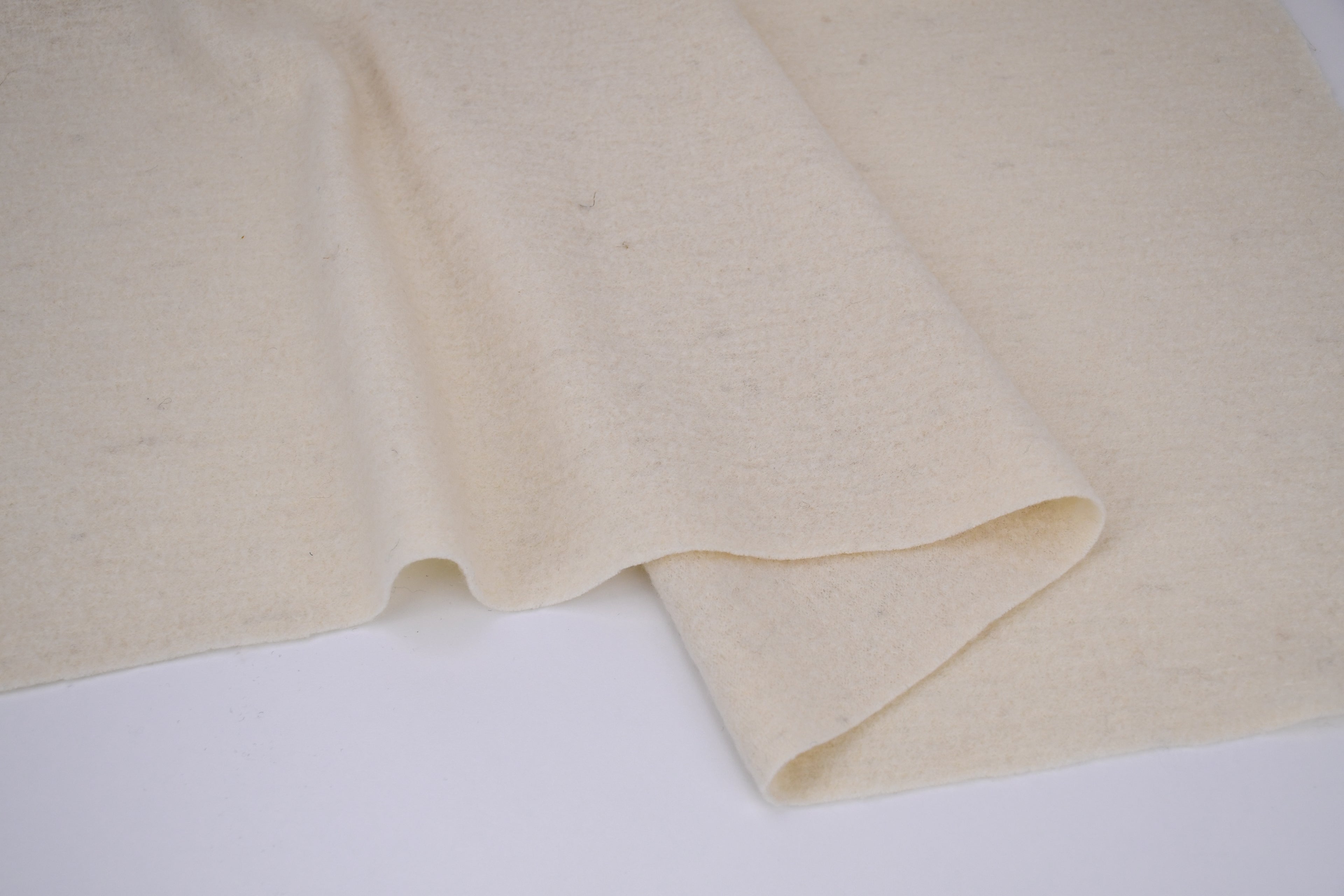 100% Pure Boiled Wool Coating Fabric - Ivory