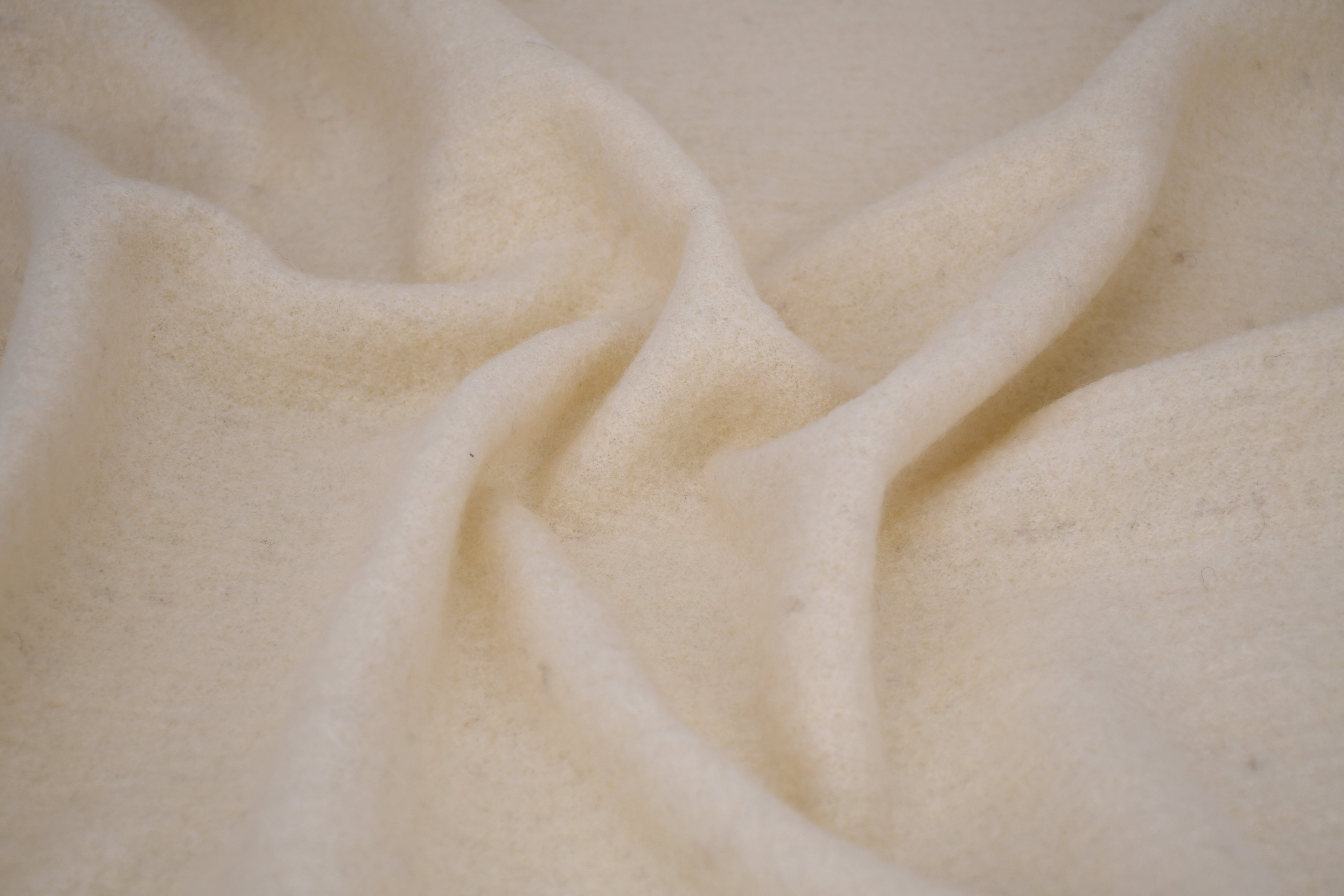 100% Pure Boiled Wool Coating Fabric - Ivory