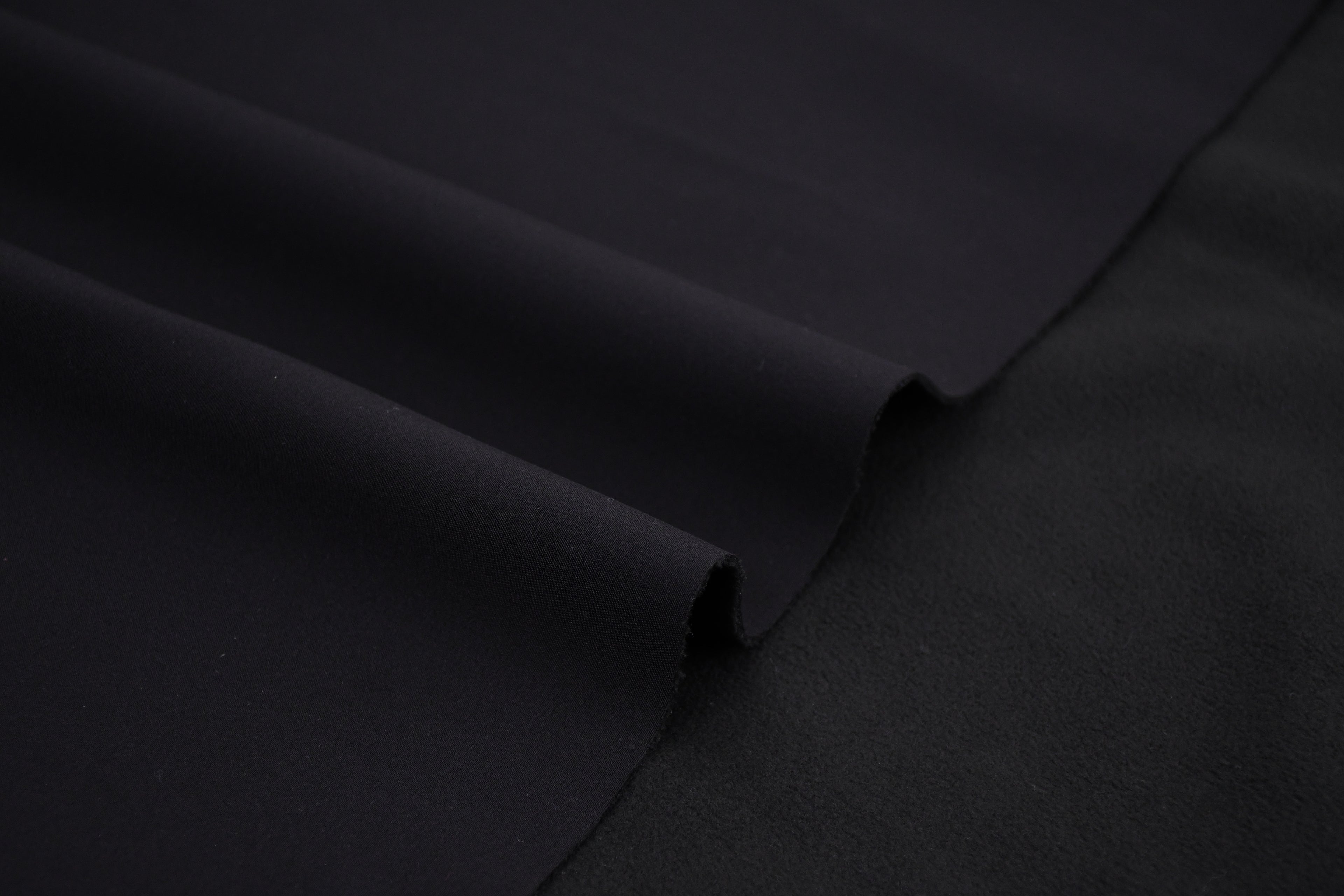 Softshell Fleece Water Repellent Fabric- Black