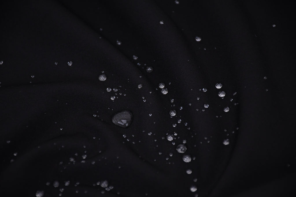 Softshell Fleece Water Repellent Fabric- Black
