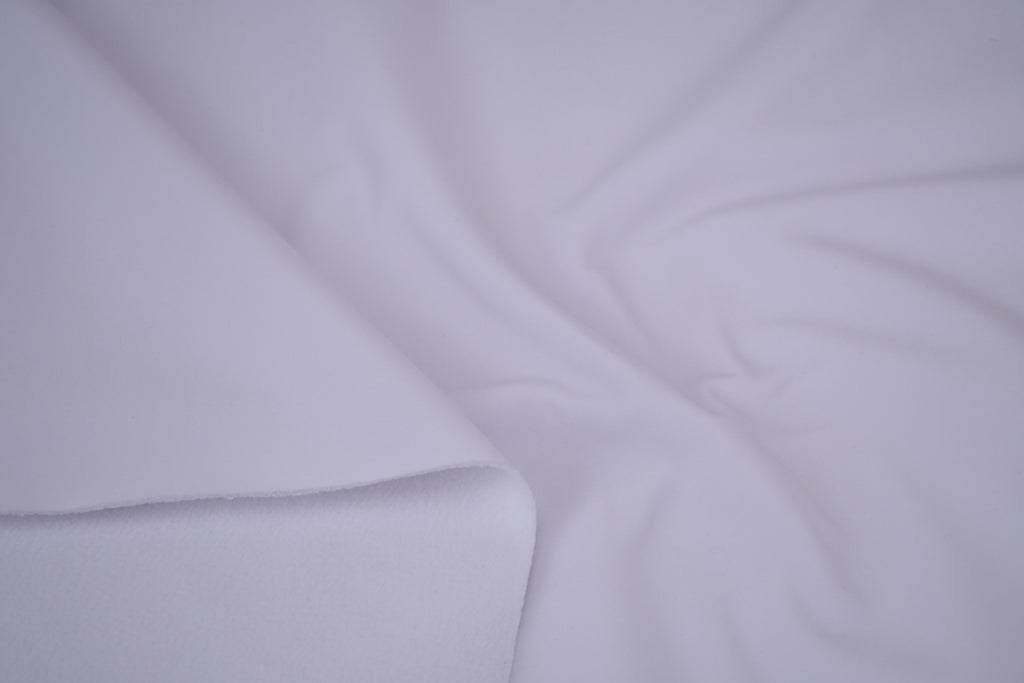 Softshell Fleece Water Repellent Fabric- Snow White