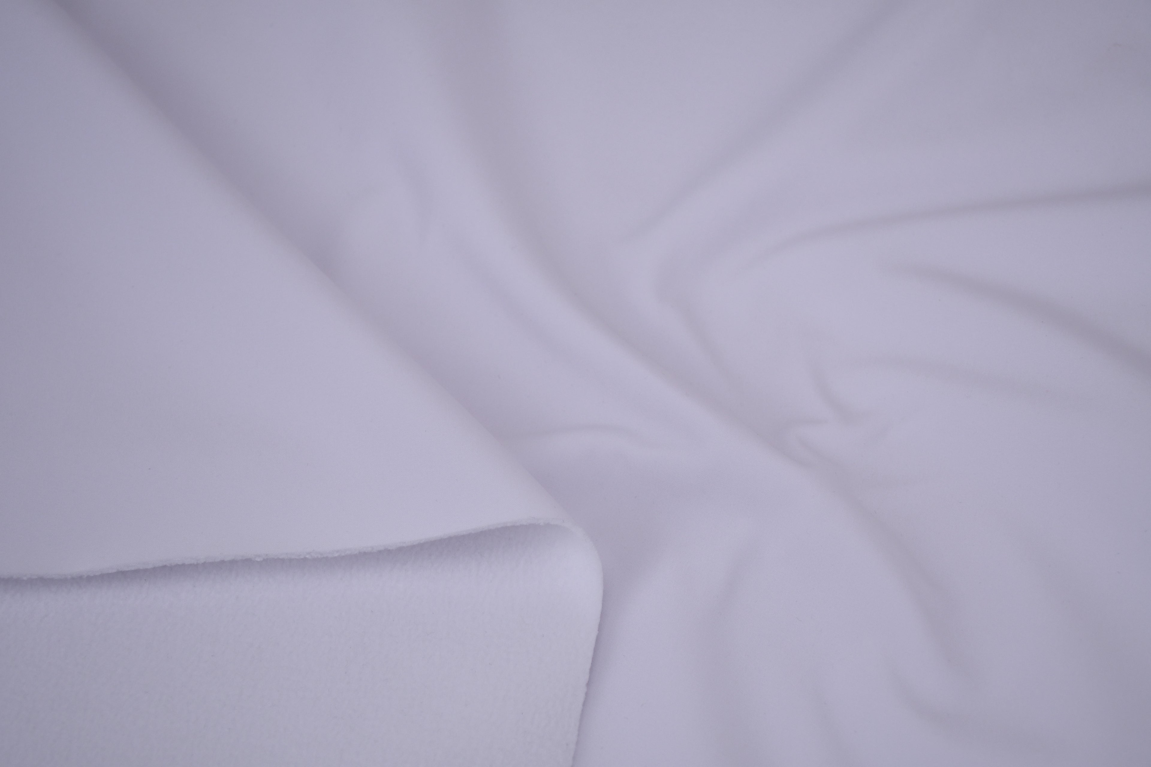 Softshell Fleece Water Repellent Fabric- Snow White