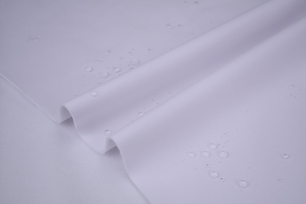 Softshell Fleece Water Repellent Fabric- Snow White