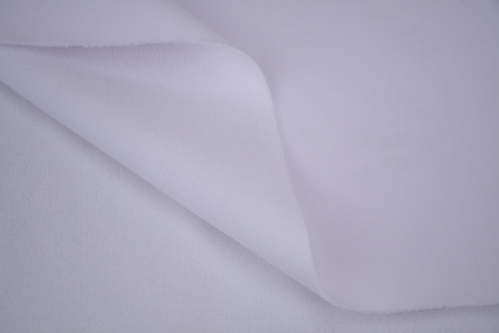 Softshell Fleece Water Repellent Fabric- Snow White