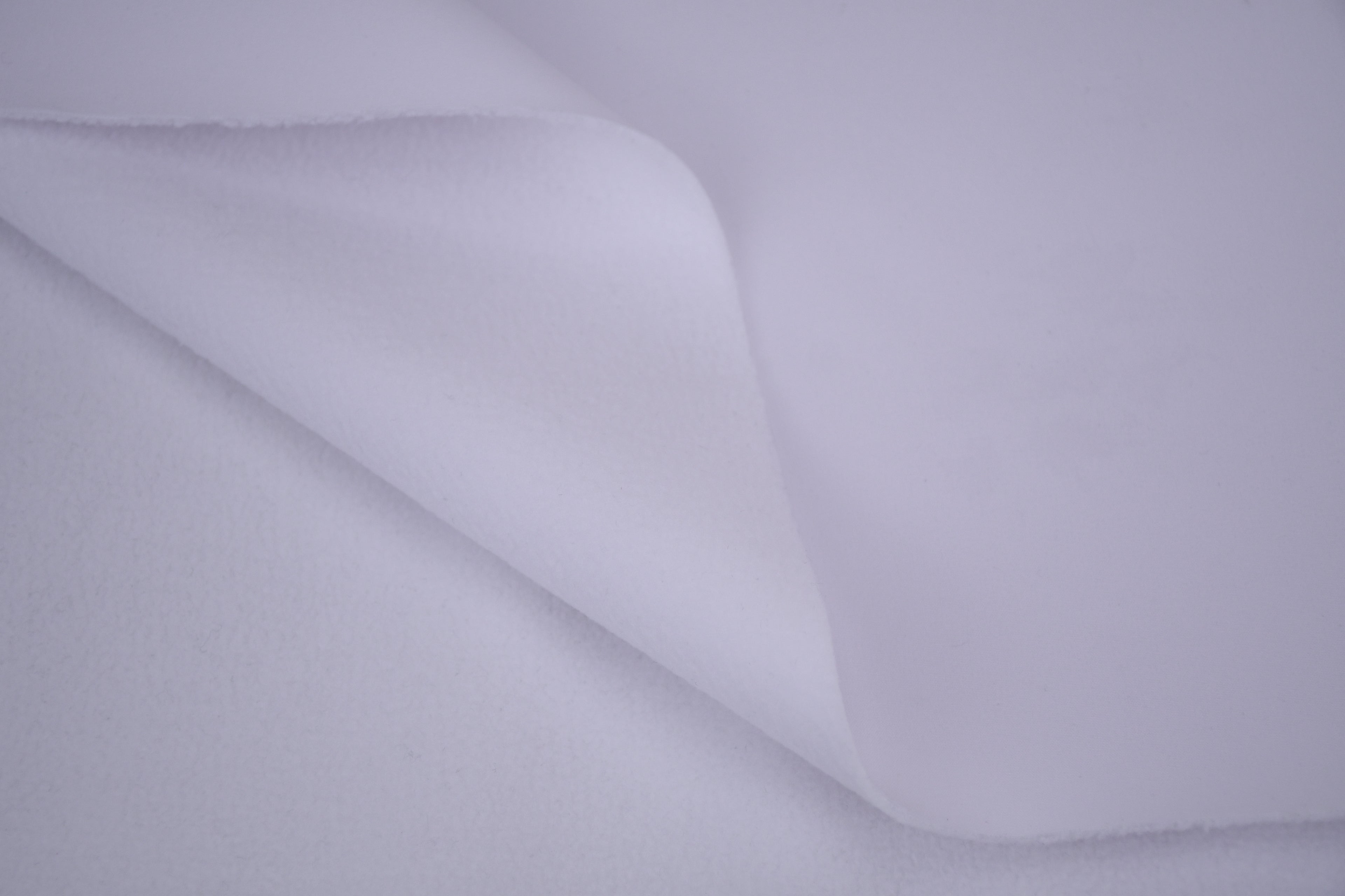 Softshell Fleece Water Repellent Fabric- Snow White