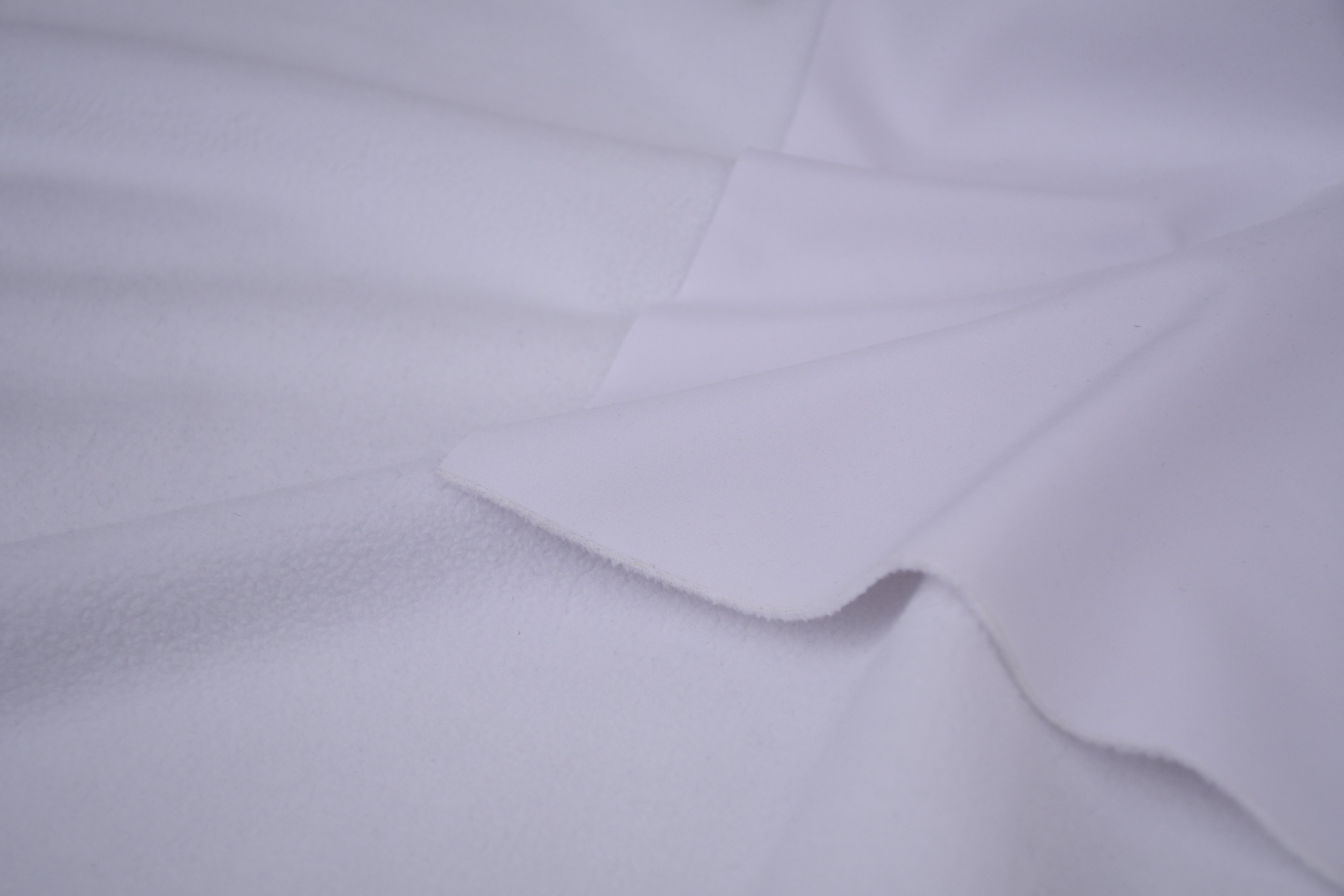 Softshell Fleece Water Repellent Fabric- Snow White