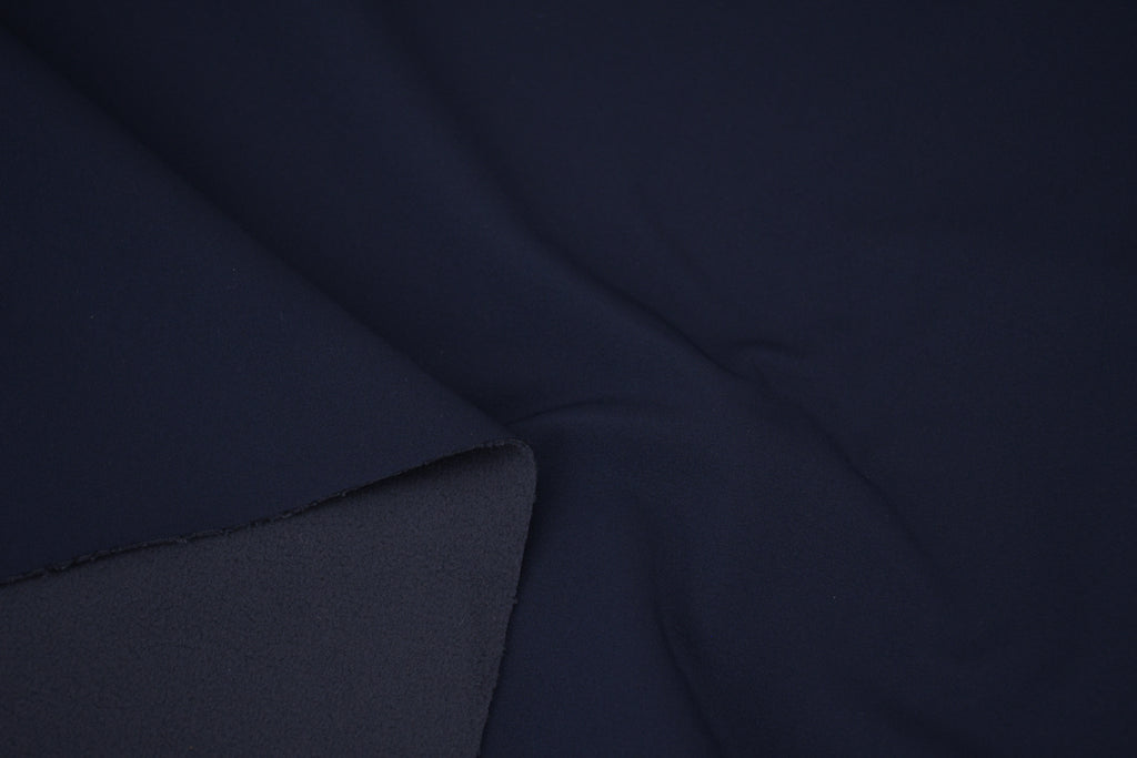 Softshell Fleece Water Repellent Fabric- Navy