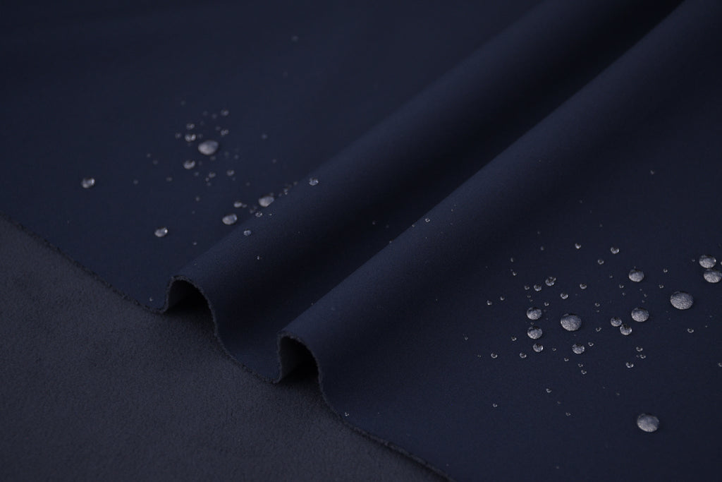 Softshell Fleece Water Repellent Fabric- Navy