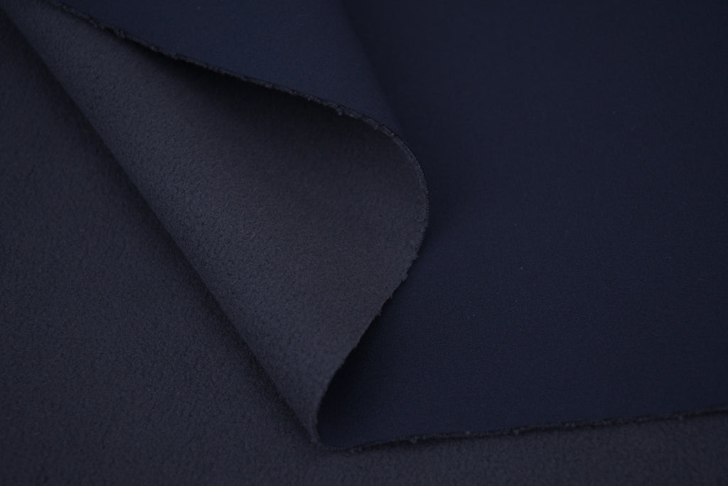 Softshell Fleece Water Repellent Fabric- Navy