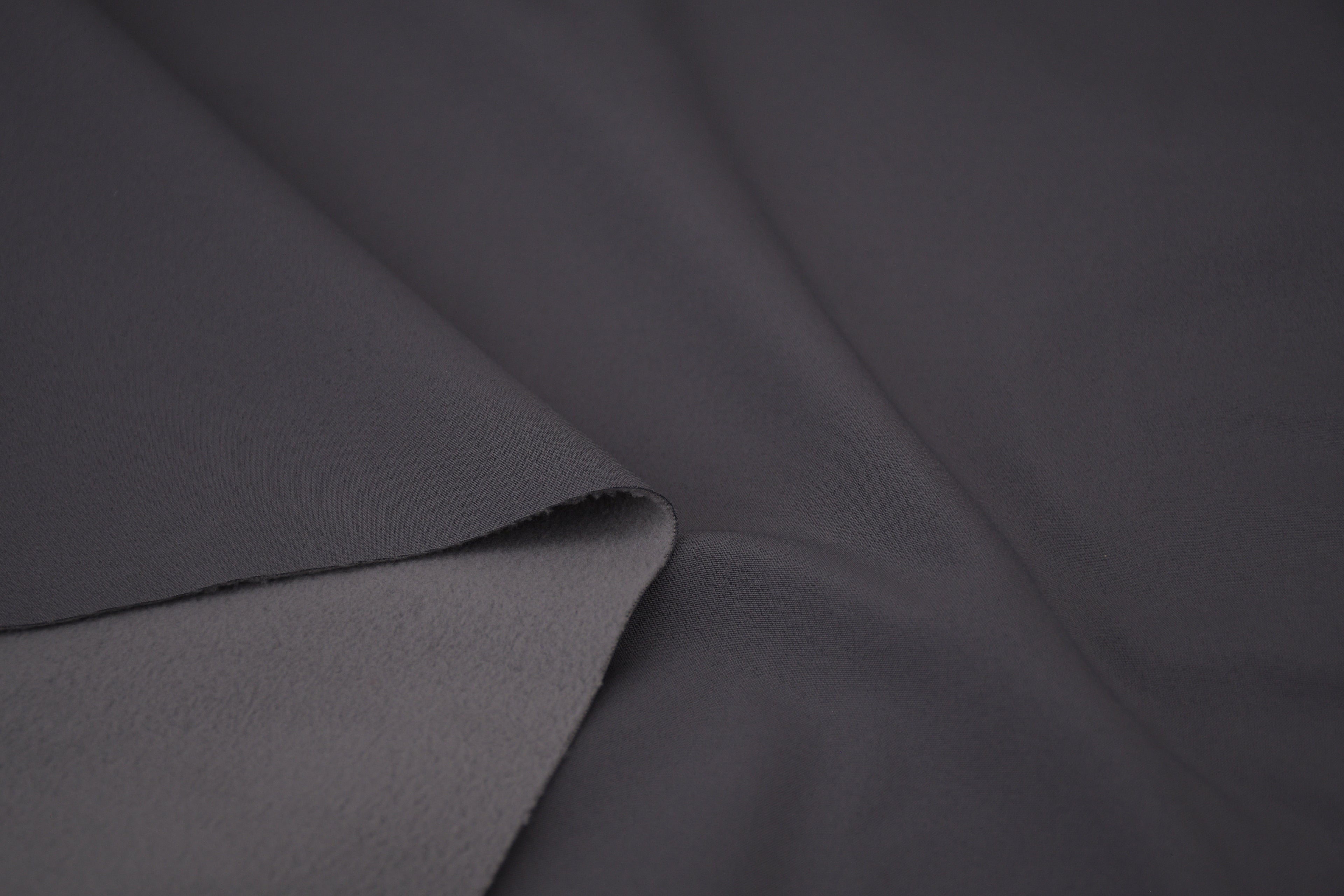 Softshell Fleece Water Repellent Fabric- Charcoal