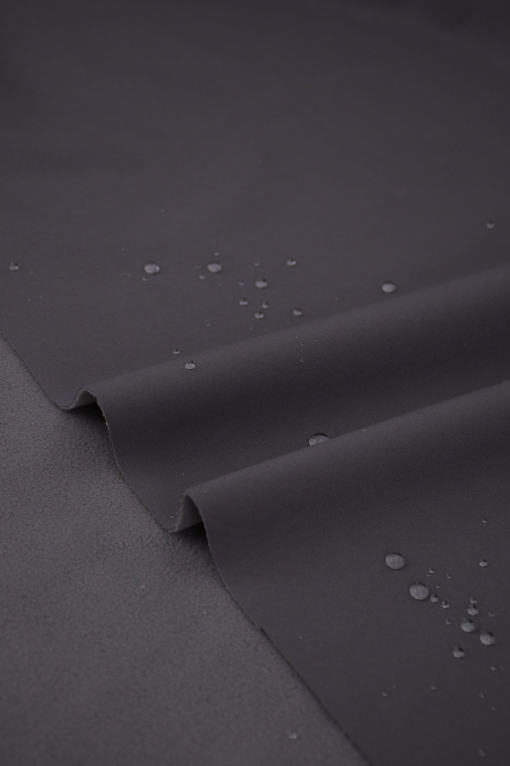 Softshell Fleece Water Repellent Fabric- Charcoal