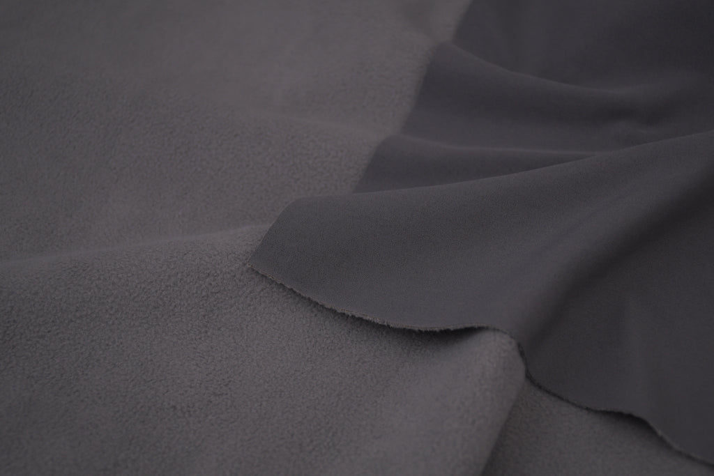 Softshell Fleece Water Repellent Fabric- Charcoal