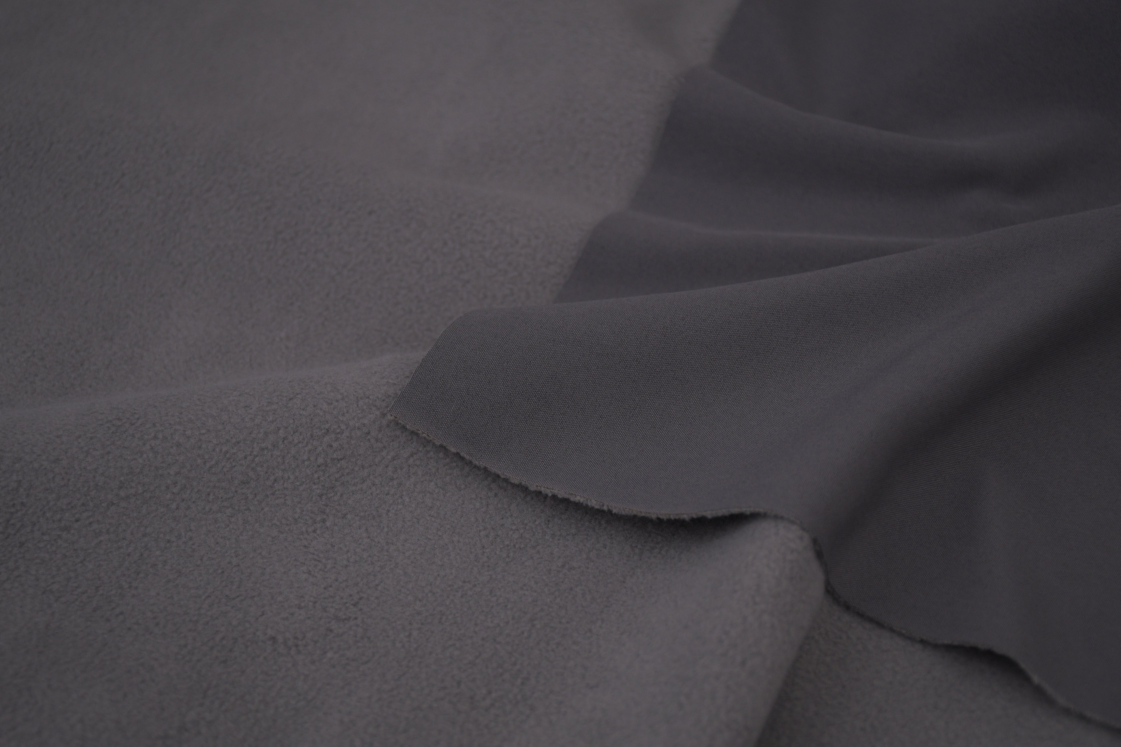 Softshell Fleece Water Repellent Fabric- Charcoal