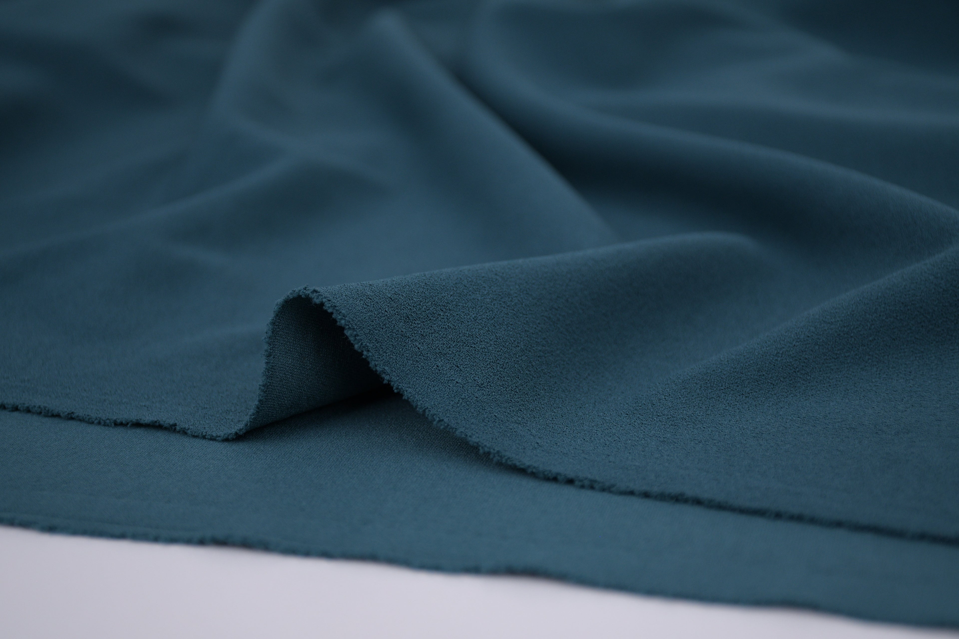 Crepe Stretch Fabric for Bridal & Evening Dresses -  Teal