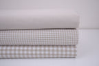 Gingham Checks Yarn-Dyed Cotton Fabric - Almond