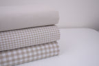 Gingham Checks Yarn-Dyed Cotton Fabric - Almond