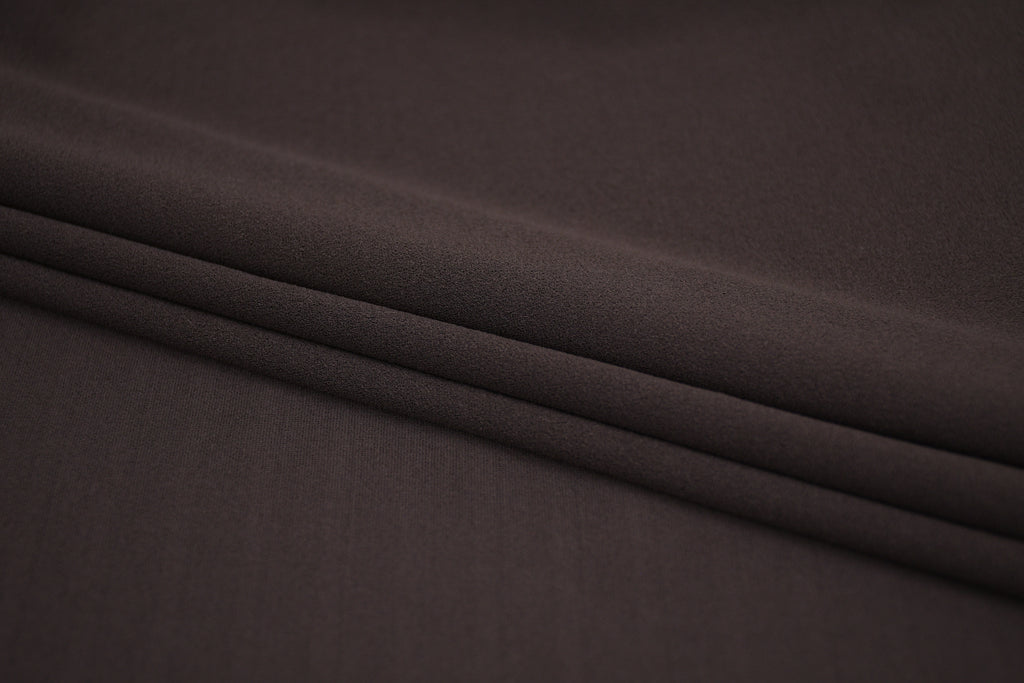 Crepe Stretch Fabric for Bridal & Evening Dresses - Espresso