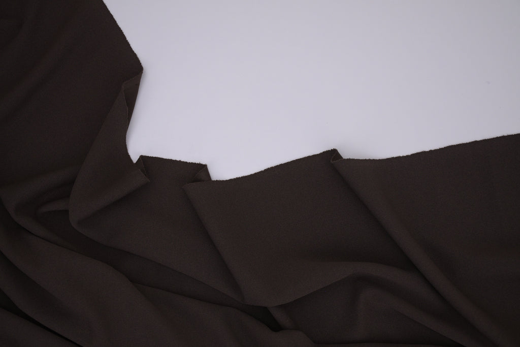 Crepe Stretch Fabric for Bridal & Evening Dresses - Espresso