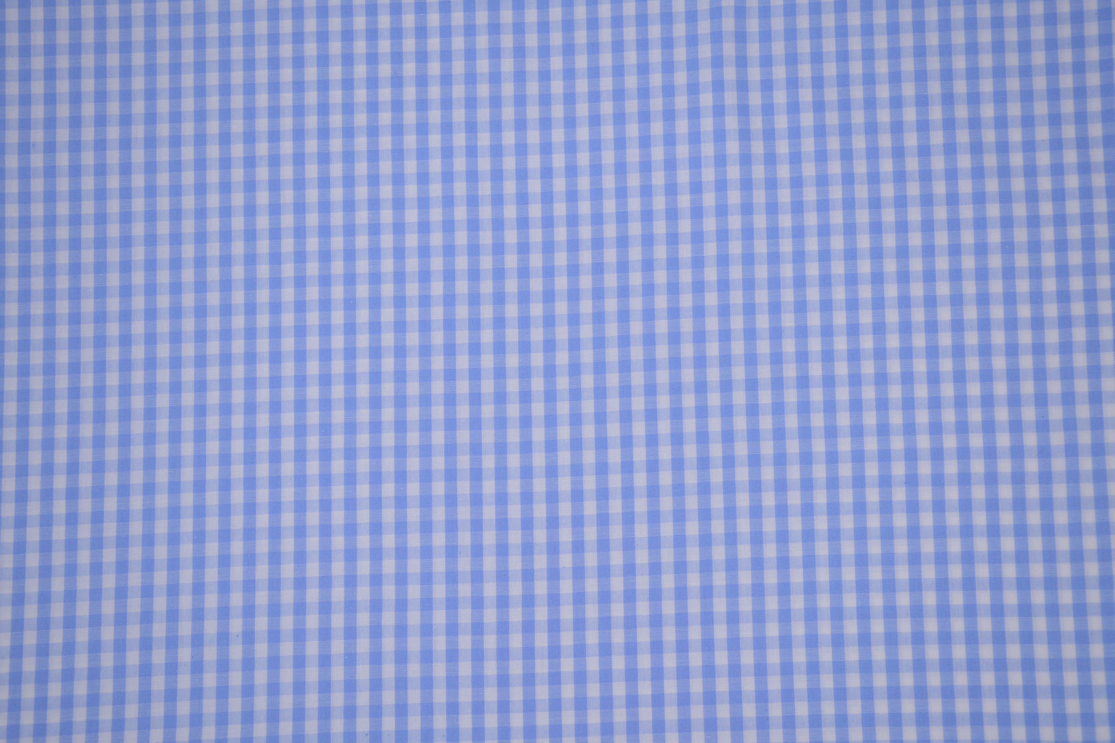 Gingham Checks Yarn-Dyed Cotton Fabric -  Sky