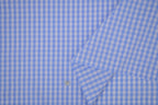 Gingham Checks Yarn-Dyed Cotton Fabric -  Sky