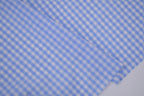 Gingham Checks Yarn-Dyed Cotton Fabric -  Sky