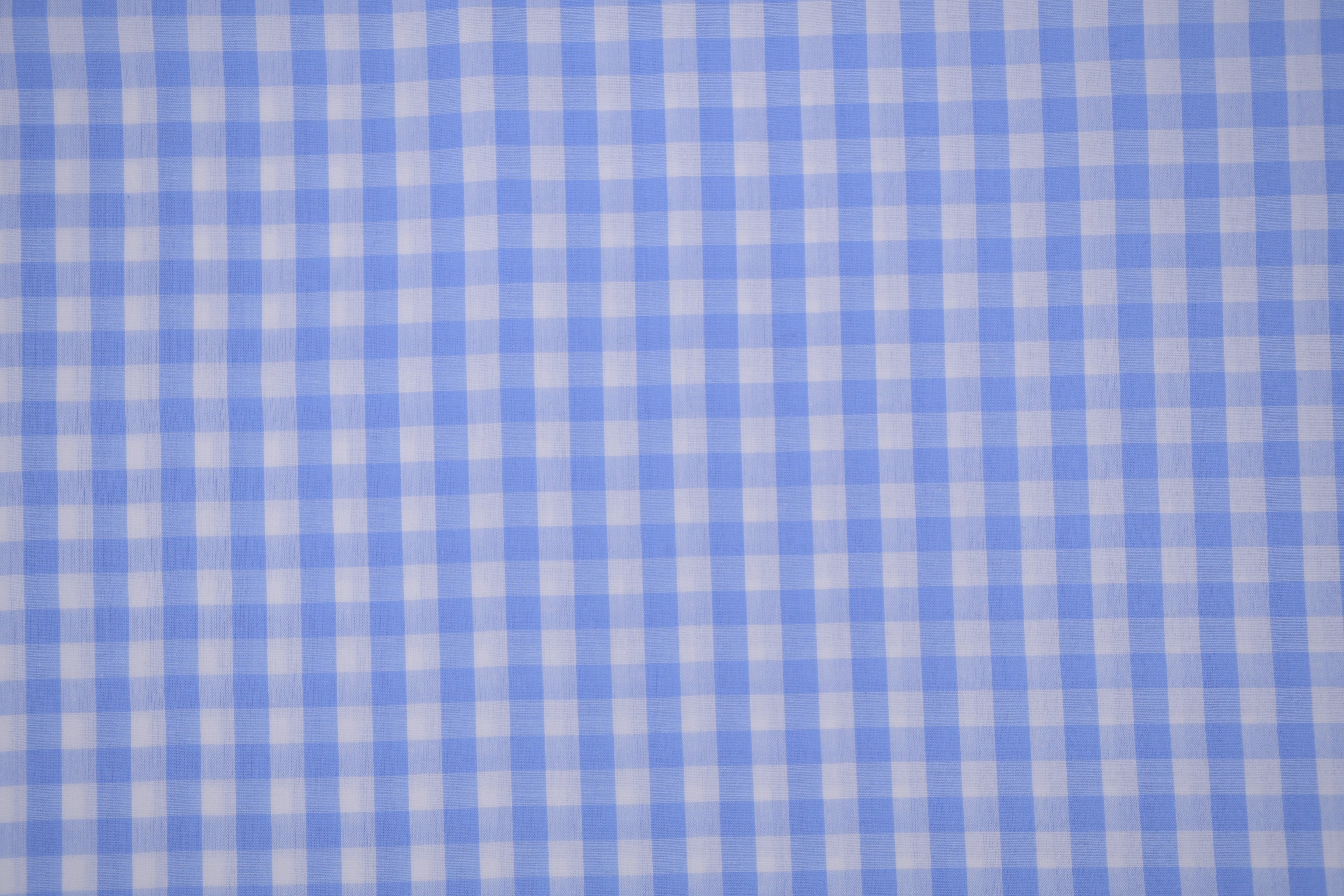 Gingham Checks Yarn-Dyed Cotton Fabric -  Sky