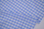 Gingham Checks Yarn-Dyed Cotton Fabric -  Sky