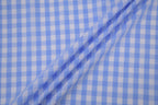 Gingham Checks Yarn-Dyed Cotton Fabric -  Sky