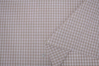 Gingham Checks Yarn-Dyed Cotton Fabric - Almond