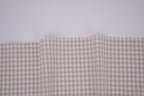 Gingham Checks Yarn-Dyed Cotton Fabric - Almond